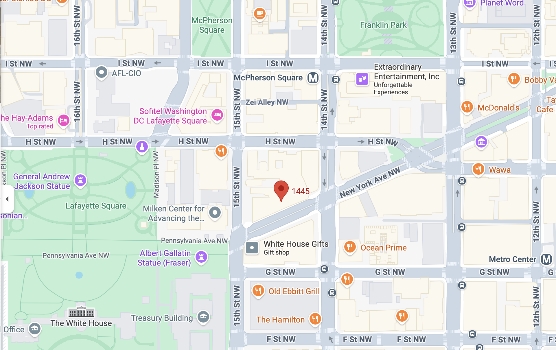 Map showing the Metro Center slug line location.