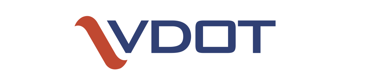 VDOT partner logo featuring the text Virginia Department of Transportation with a blue and white design on a light background, conveying a clear and official transportation agency identity