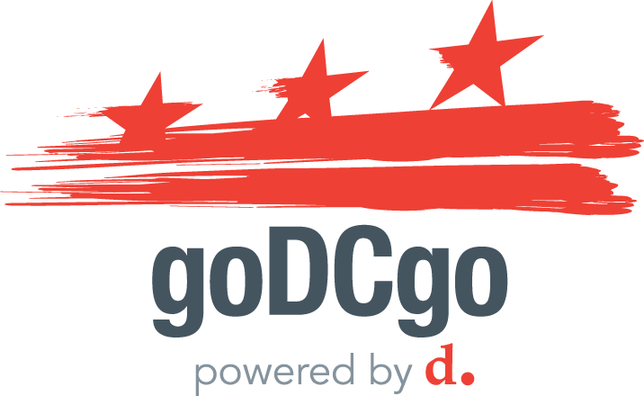 goDCgo partner logo with the text goDCgo in bold black and red lettering on a white background, expressing an energetic and modern urban commuting tone